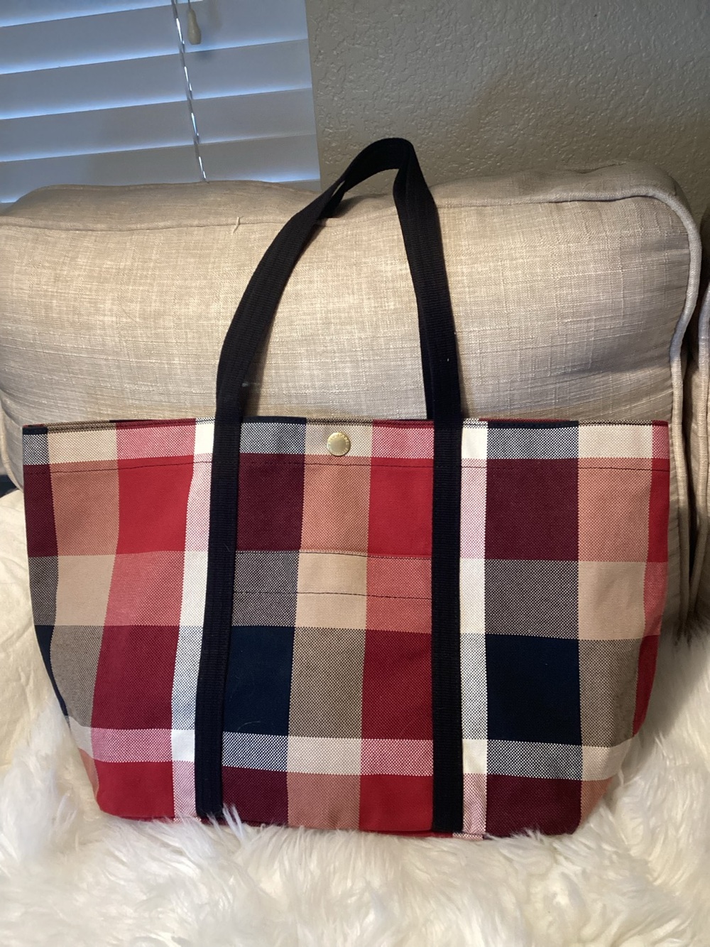 Blue Label Crestbridge Check Canvas Tote